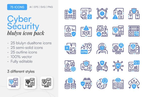 75 Cyber Security Icon Pack: A Comprehensive Resource for Digital Protection