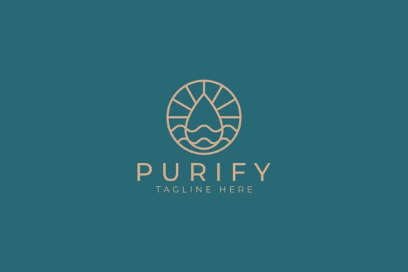 Abstract Water Purification Logo Radiant: A Modern and Eco-Friendly Design for Corporate Identity