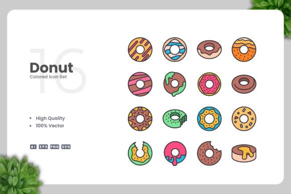 Donut Colored Icons for Modern Design