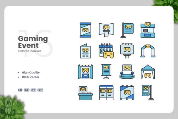 Gaming Event Colored Icons for Professional and Creative Projects