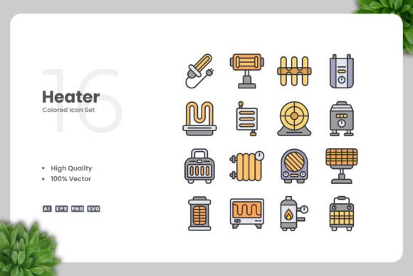 Heater Colored Icons for Creative Projects