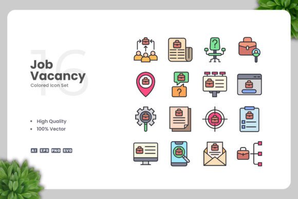 Job Vacancy Colored Icons: A Versatile Design Solution for Modern Communication