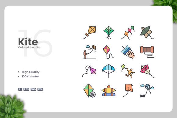 Kite Colored Icons: A Versatile Design Resource for Modern Creativity