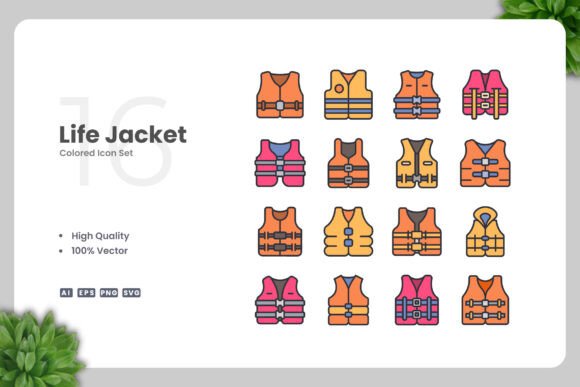Life Jacket Colored Icon: A Versatile Design for Every Project