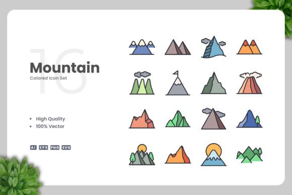 Mountain Colored Icons