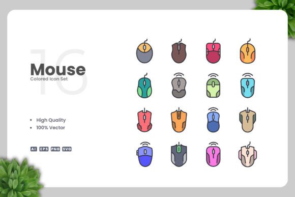 Mouse Colored Icons: A Versatile Design Solution for Digital and Print Projects