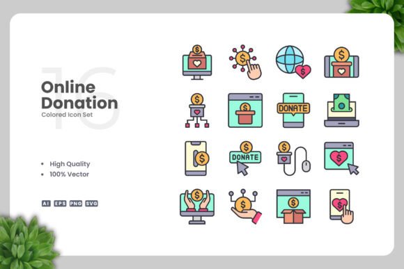 Online Donation Colored Icons: A Versatile Tool for Modern Designers