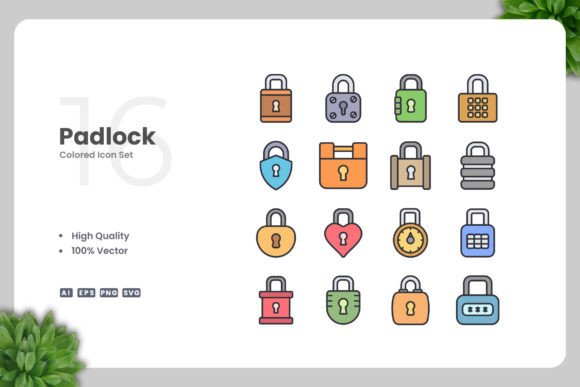 Padlock Colored Icons: A Versatile Design Solution for Every Project