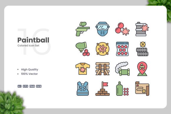 Paintball Colored Icons for Streamlined Design Workflows