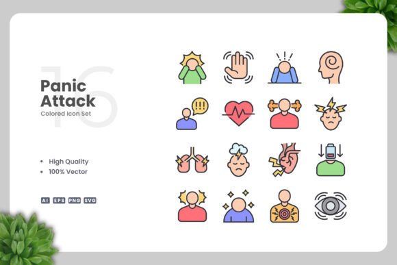 Panic Attack Colored Icons: A Simple and Clean Design for Every Project