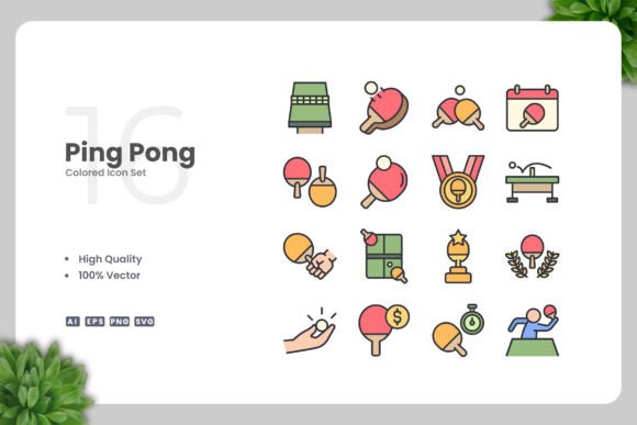 Ping Pong Colored Icons: A Versatile Design Solution for Modern Projects