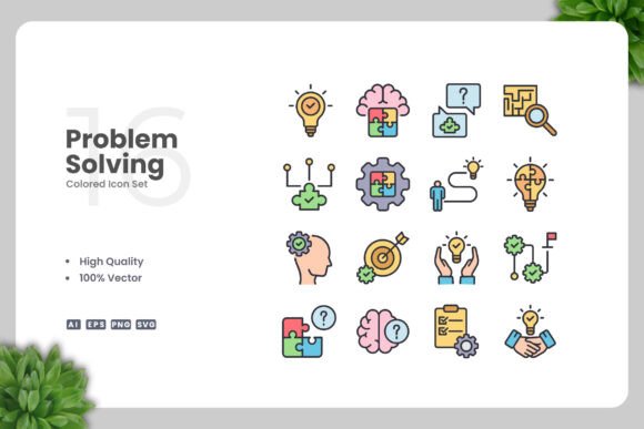 Problem Solving Colored Icons for Streamlined Workflows