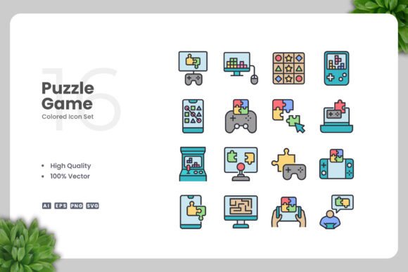 Puzzle Game Colored Icons