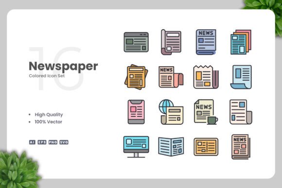 Revolutionize Your Visual Communication with Newspaper Colored Icons