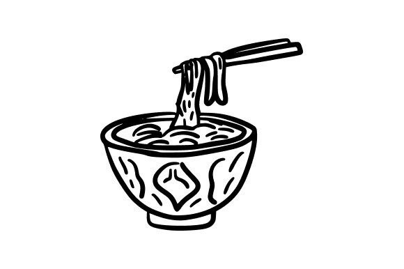 Steaming Noodle Bowl Illustration: A Versatile Asset for Asian Cuisine Themes